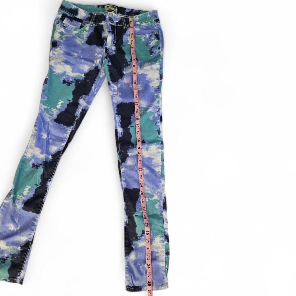 Y2K Mudd SZ 3 Pastel Tie Dye Skinny Pants - Picture 3 of 7